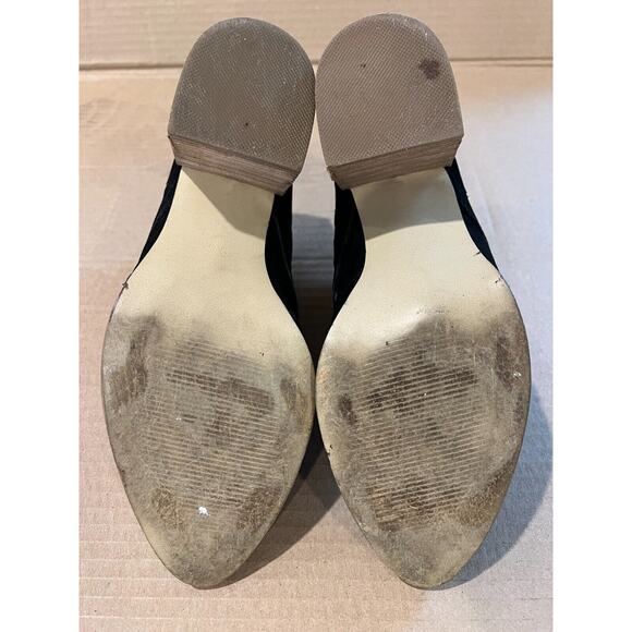 Steve Madden Jarlyn Cutout Suede Leather Booties Womens 9.5M Block Heel Black - Picture 6 of 9